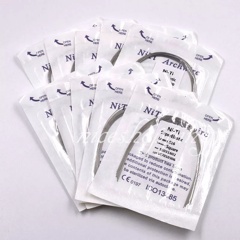 10 Pcs U/L Dental Ortho Super Elastic Niti Arch Wire Round  Ovoid/Natural/Square