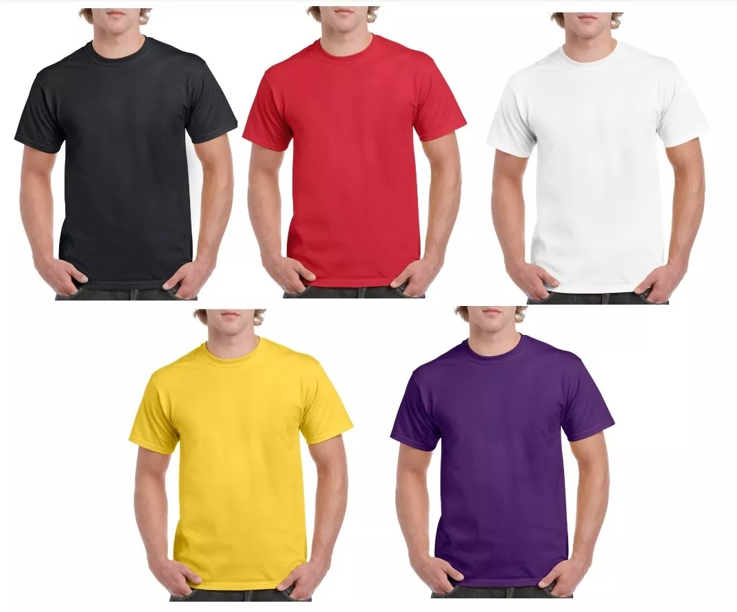 Men s Plain Heavy Cotton T Shirt Heavy Tee Size S 2XL Bulk 10 20 30 50 100