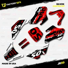 White & Red Slick Camo Racing Graphics kit Fits 00-06 Kawasaki JR50 JR 50