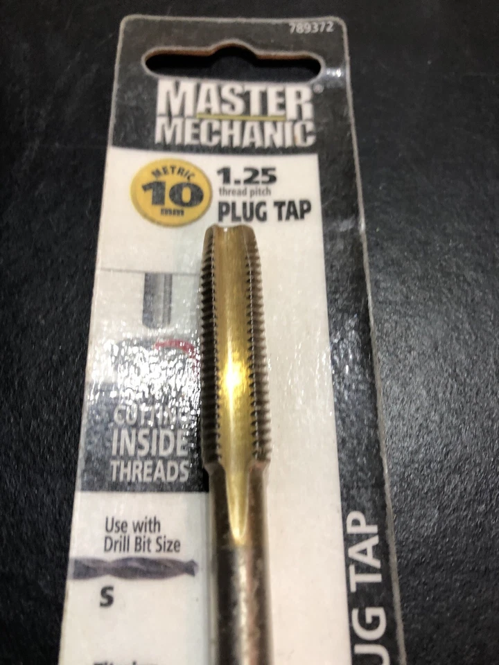 Master Mechanic 10mm X 1.25 Thread Pitch Plug Tap, #789372, Titanium Coated - Image 3 of 4