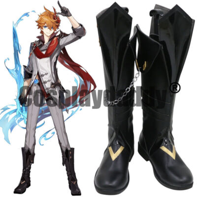 Genshin Impact Eleven Fatui Harbingers Childe Tartaglia Cosplay Shoes Boots/