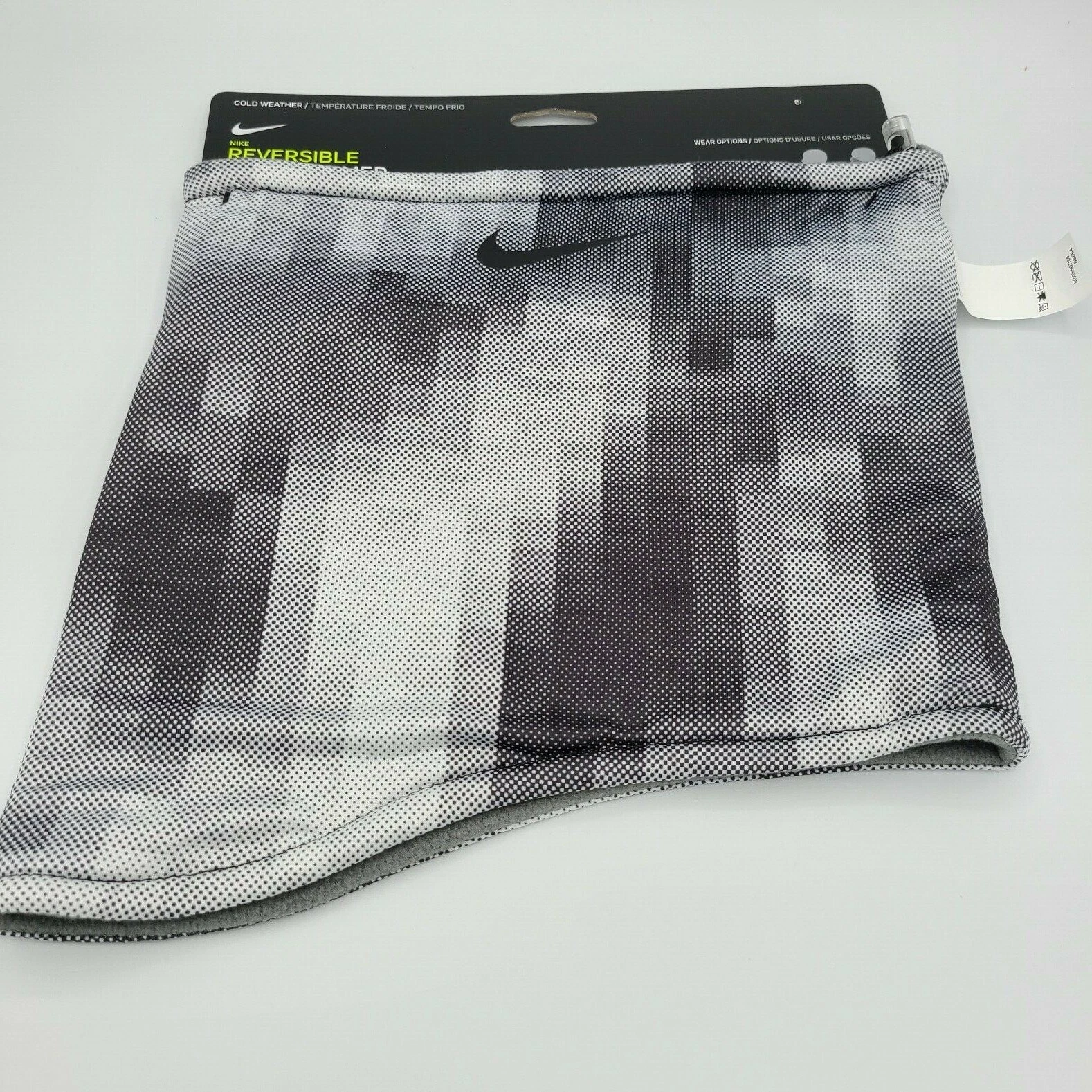 Nike Reversible Neck Warmer Gaiter 2.0 Gray Snow Digital Camo Adult Unisex