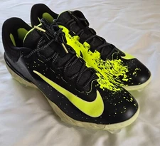 Nike Alpha Huarache Elite 4 Low MCS Baseball Black Lime Men's FV6096-001 Sz 14