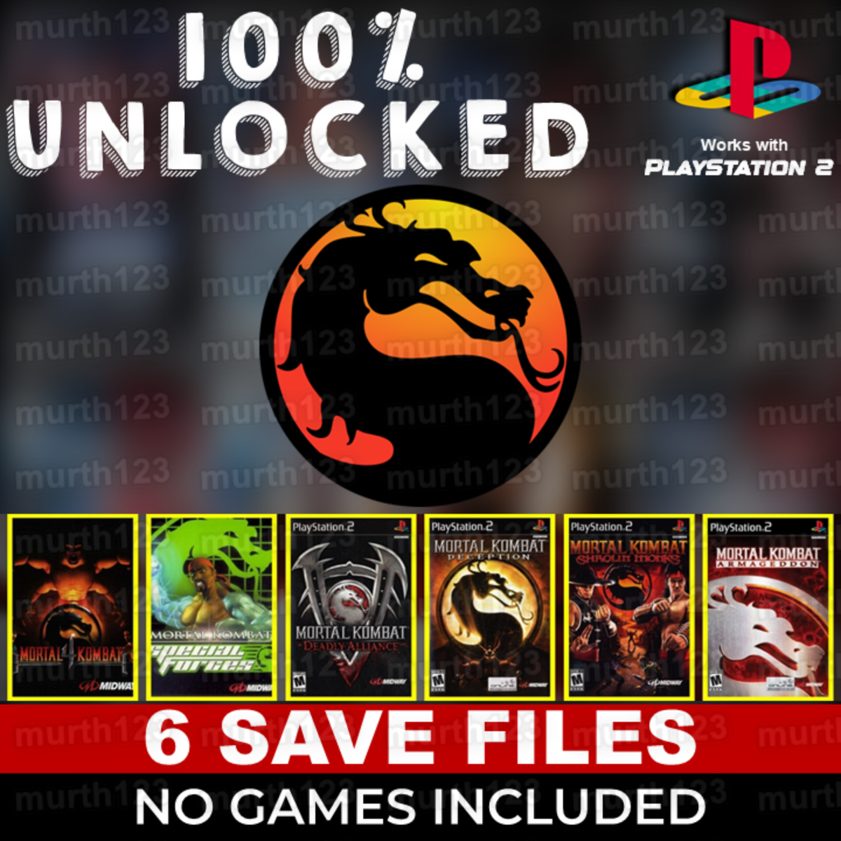 MORTAL KOMBAT PS2 | MEMORY CARD SAVES Armageddon Shaolin Monks
