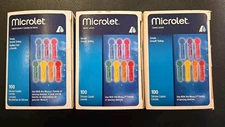 Ascensia Microlet Colored Lancets 28G 300 ct (3 100 Count Boxes) NEW EXP 25-26