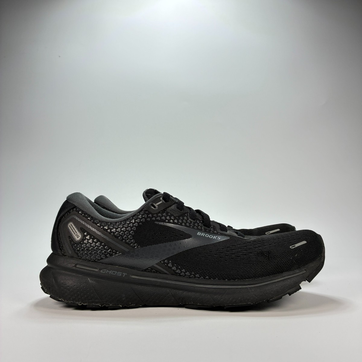 Brooks Ghost 14 Black Lace Up Running Shoes Sneakers 
