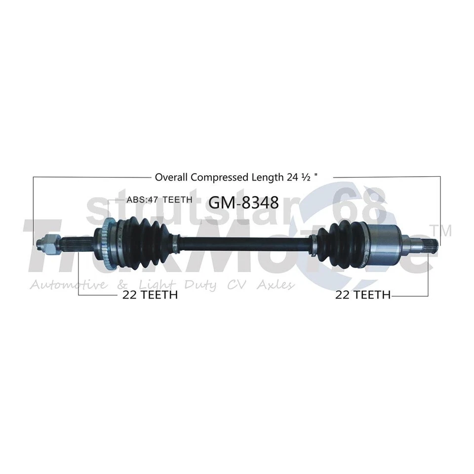 TrakMotive CV Axle Shaft Front Left Front Right 2 For Chevrolet Spark 2013-2015 - Image 3 of 3