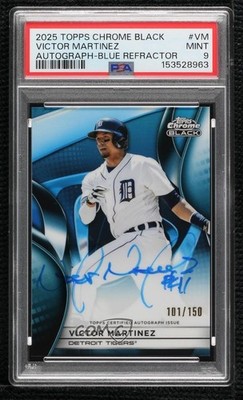 2025 Topps Chrome Black Blue Refractor 101/150 Victor Martinez #CBA-VM Auto 1n2n