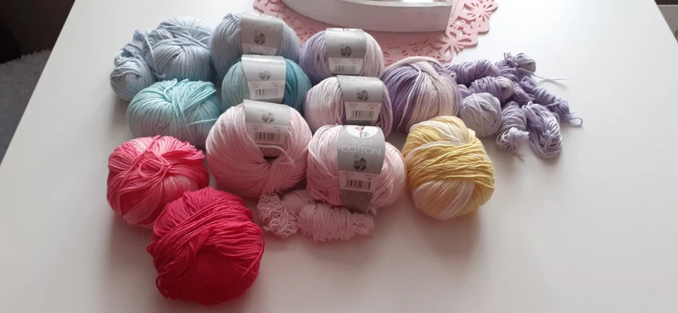 NEU! ca. 600 g Lana Grossa Soft Cotton und Soft Cotton Degrade - siehe Fotos -
