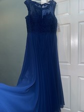 Manon Blue Embroidered Bodice Occasion Prom Ball Gown Evening Dress BNWT £199 XL