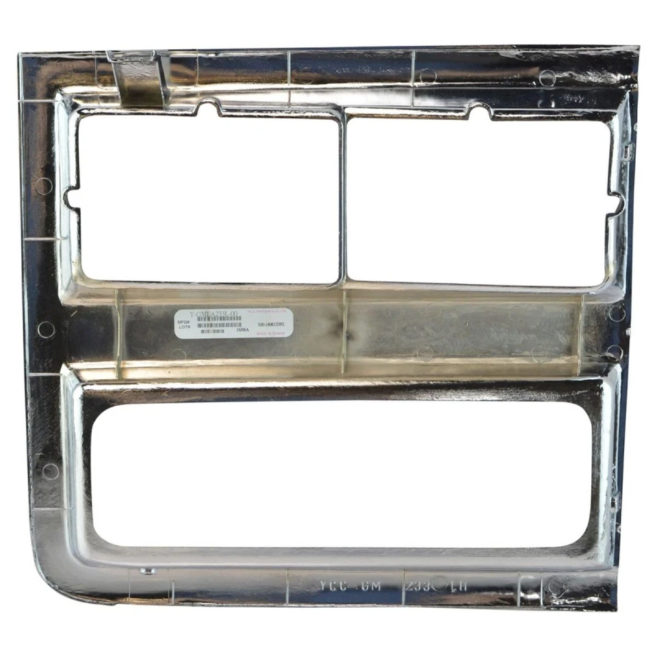 Bisel de ajuste de faros argent/gris y cromo lado del conductor izquierdo izquierdo izquierdo para camioneta Chevy Foto 3 de 4