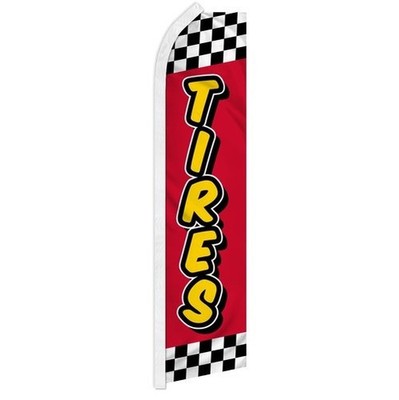 Pack of 2 Tires Advertising Swooper Feather Flutter Flag Wheel Sale 100D