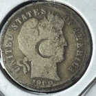 1909 Philadelphia Mint Silver Barber Dime