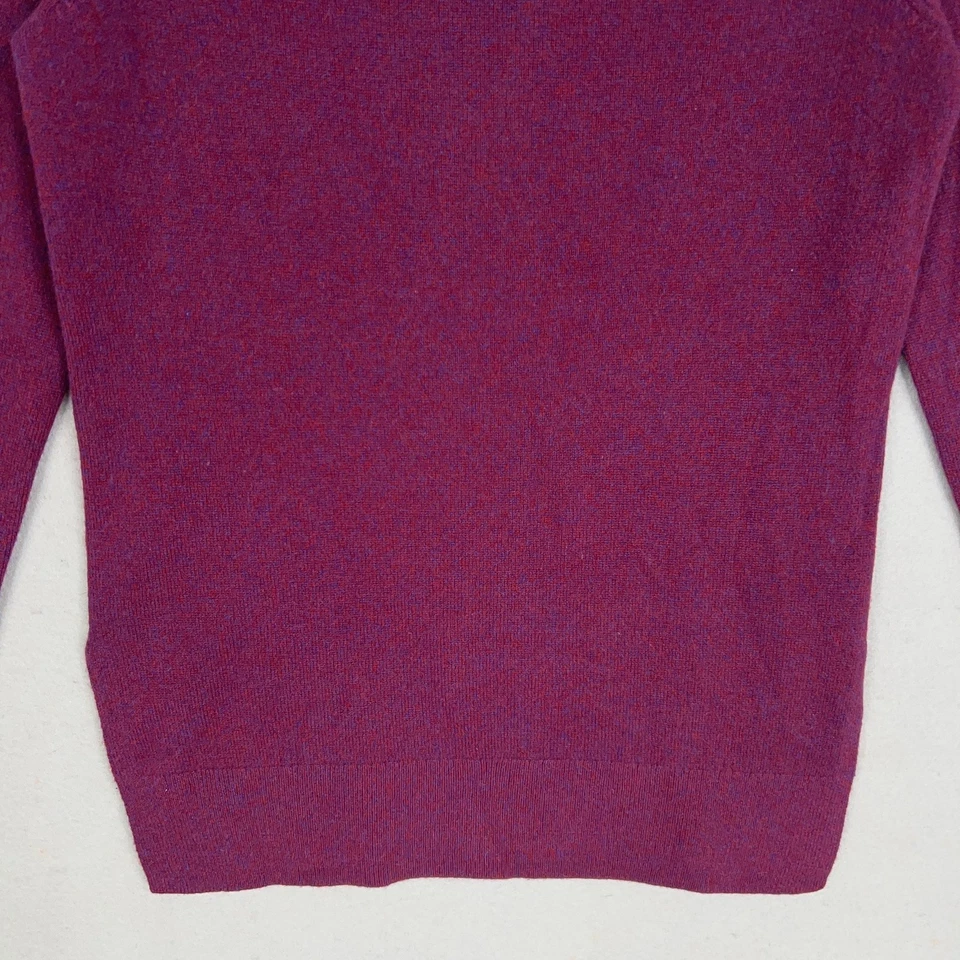Suéter Club Monaco Mujer Pequeño Púrpura Borgoña Cachemira Mínimo Silencioso Lujo Foto 3 de 4