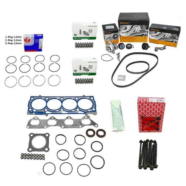 Dichtungs Set+Hydro+Kolbenringe Std+Zahnriemen FüR VW 1.4 AKQ 036103383AM CT957W-image