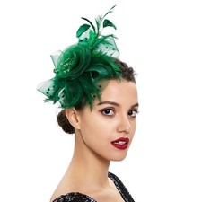 DOOVID Fascinators Hat for Women Tea Party Headband Wedding One Size, Green