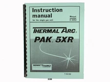 Thermal Dynamics Pak-5XR Plasma Cutter Operator, Service & Parts 