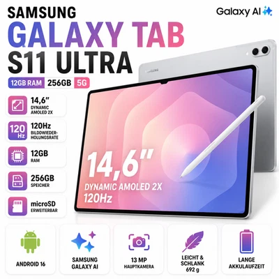 Samsung Galaxy Tab S11 Ultra 12GB/256GB 5G Silber - Bild 1 von 2