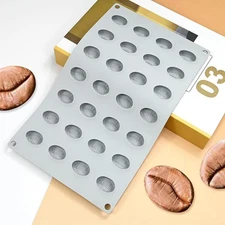 Bakeware Coffee Bean Shape Silicone Mold for Cake Mousse Dessert Chocoalte No...