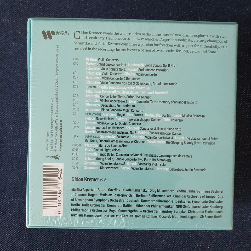 Gidon Kremer: Warner Collection. Complete Teldec, EMI & Erato, 21 CD, 2021, NEW - Image 2 of 4