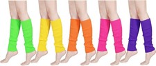 80s Women Neon Leg Warmers Knit Ribbed Leg Warmer Party Accessories