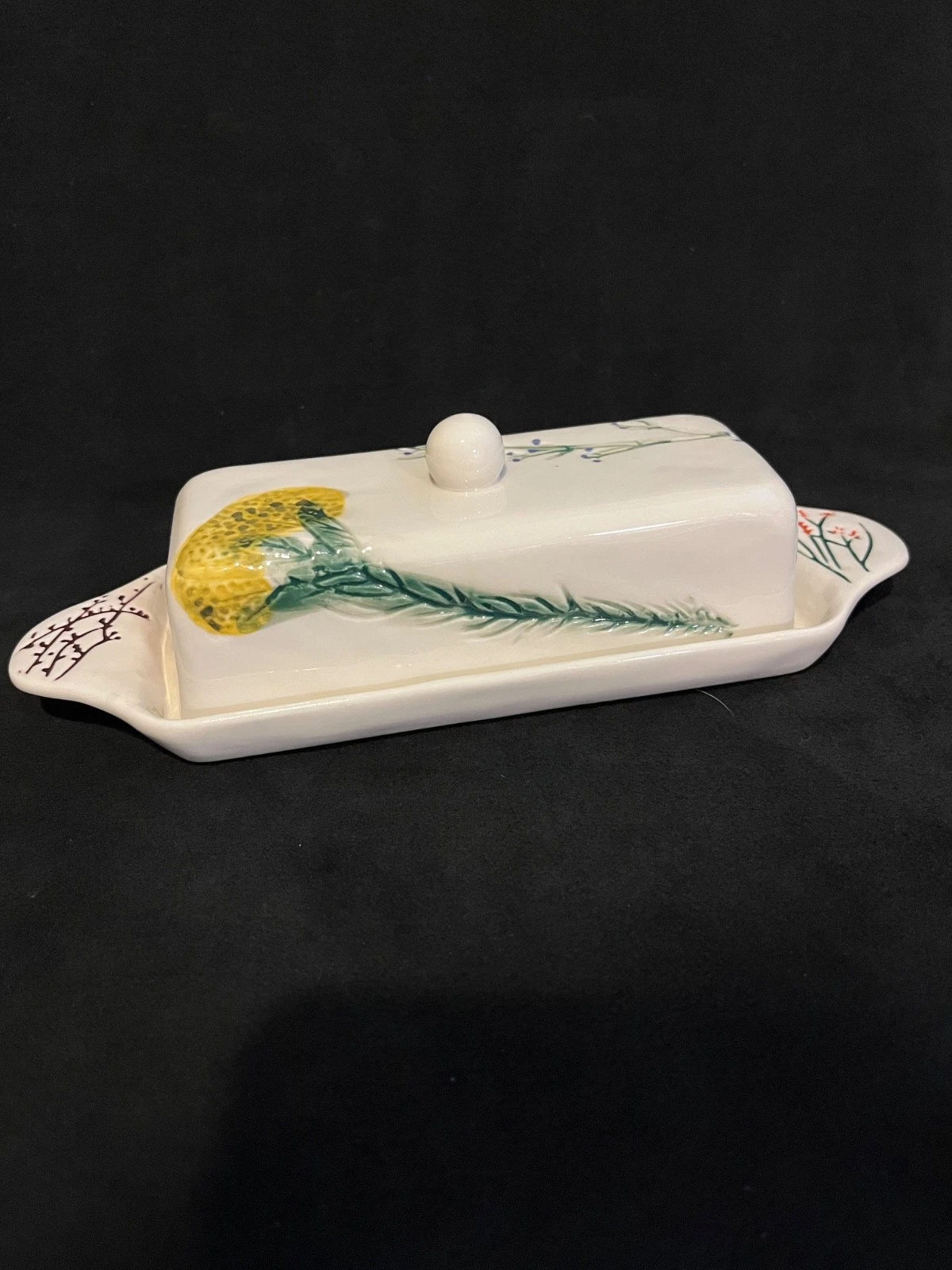 Anthropologie Dagny Butter Dish Wildflowers Floral