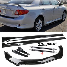 Front Bumper Lip Spoiler Chin Splitter Body Kit Glossy Black For Toyota Corolla