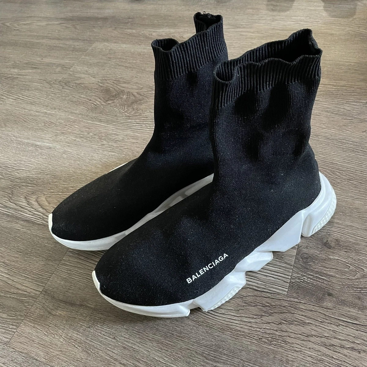 kapitalisme Ashley Furman implicitte BALENCIAGA - Men's Speed Black White Trainer Sock Shoes - EU41 | eBay