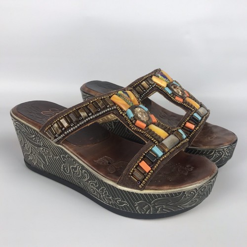 CORKYS Elite Platform Wedge Slide Sandals - Womens Sz 7 - Chunky Boho Multicolor - Bild 5 von 12