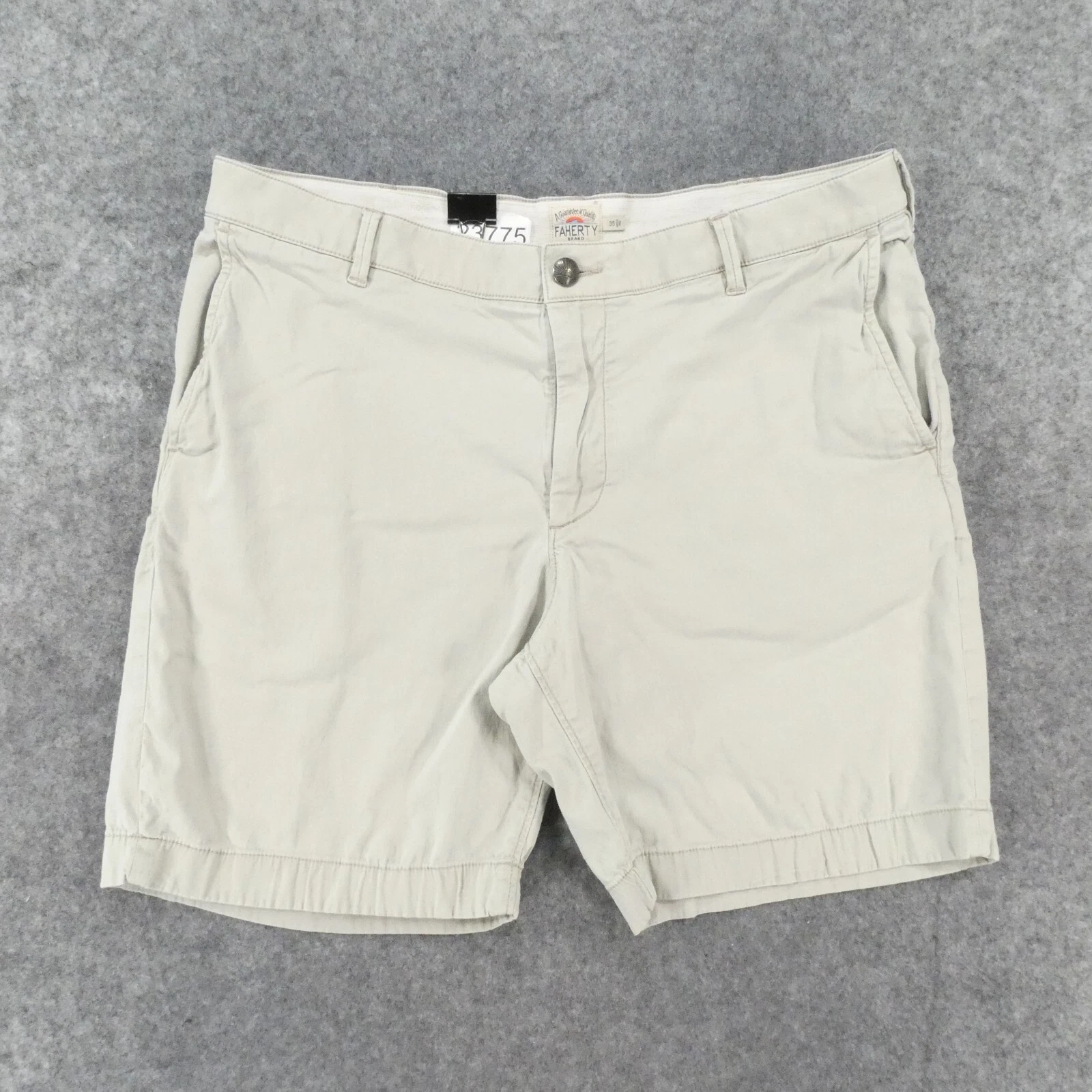 Faherty Shorts Mens 35 Chino Flat Front Beige Casual Preppy