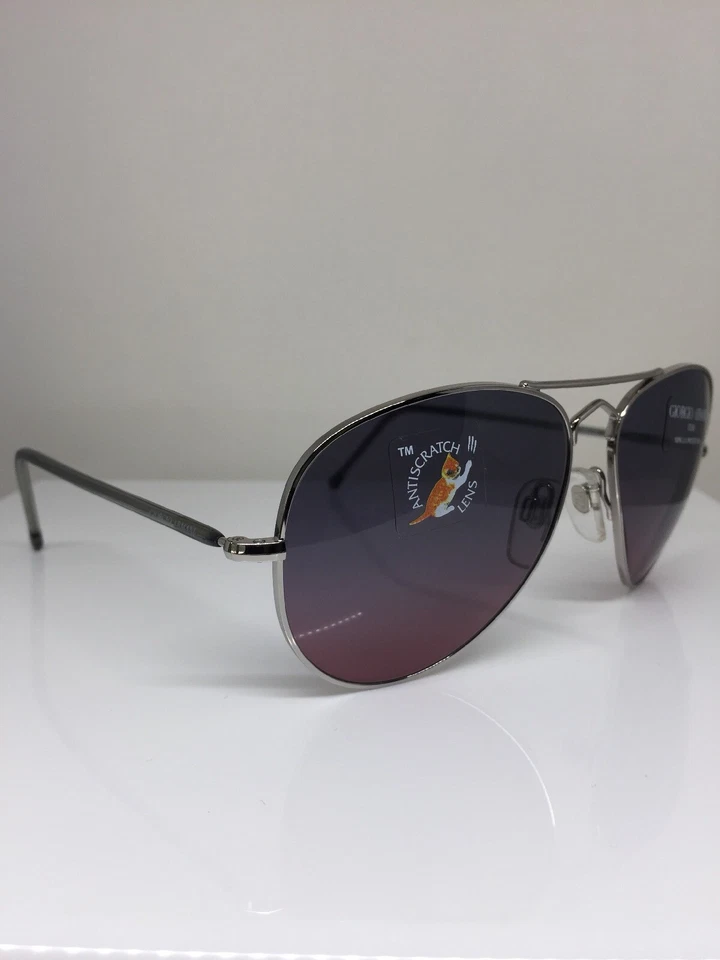 Óculos de sol vintage Giorgio Armani GA 615 aviador pequeno C. lentes degradê prata - Imagem 4 de 4