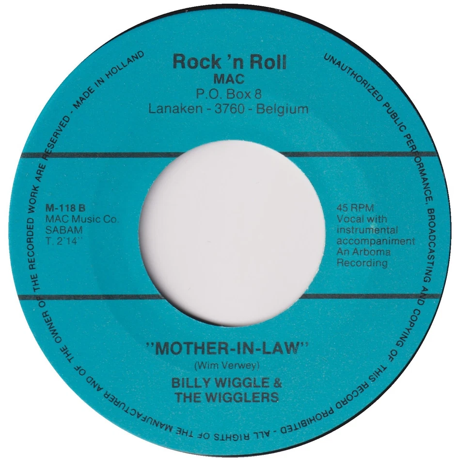 BILLY WIGGLE AND THE WIGGLERS “Mother-In-Law” MAC (1983) - Image 2 of 4