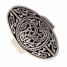Angelsächsischer Ring, Fingerring Wikinger historisch Replik Bronze/Versilbert