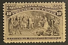 Travelstamps: 1893 US Stamps Scott #237 Presenting Natives 10 Cent Mint MNH OG