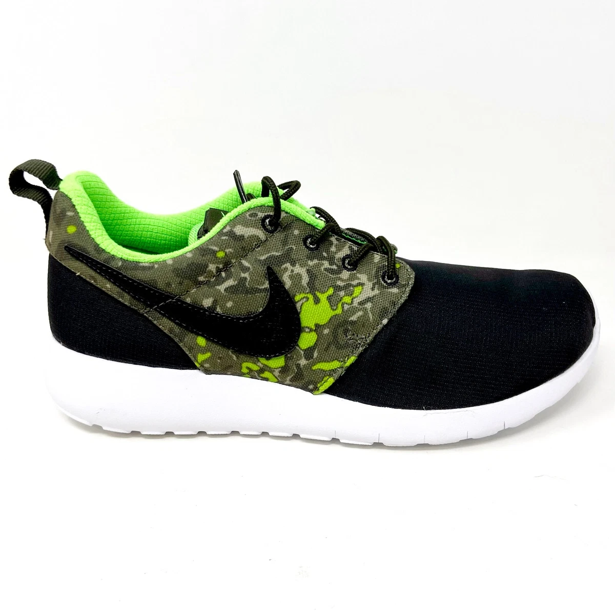 ga winkelen Veroorloven Verzorgen Nike Roshe One Print (GS) Black Cargo Khaki Green Kids Size 7 Shoes 677782  008 | eBay