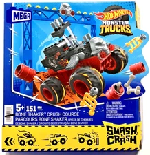 Hot Wheels~MEGA~ Monster Trucks~BONE SHAKER~ Smash & Crash Building Set~NEW