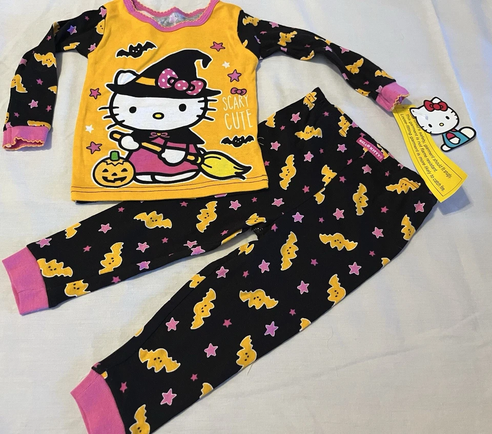 Bebé Niñas Pijama Talla 24 Meses Hello Kitty Traje para Dormir Brilla en la Oscuridad Foto 3 de 4