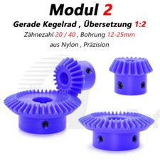 Kegelrad aus Kunststoff Modul 2 &Uuml;bersetzung 1:2 20 Z&auml;hne 40 Z&auml;hne Zahnrad Nylon