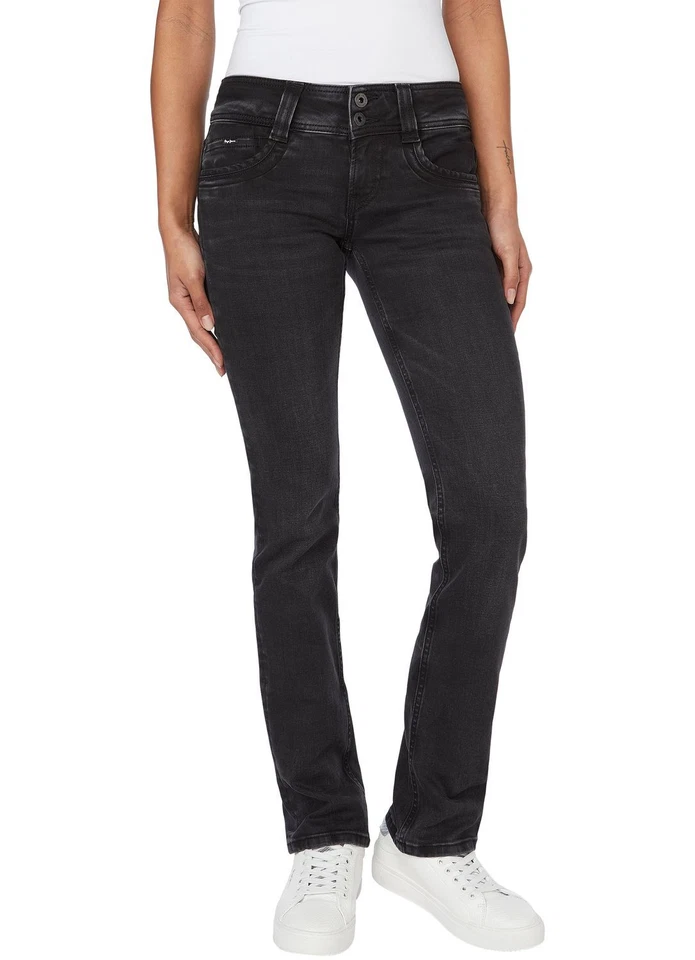 Pepe Jeans Dama Jeans GEN - Regular Fit - Negro - Denim Negro W24-W34 Stretch - Imagen 1 de 1