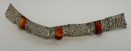 Bracciale design ambra ambra ambra barcelet ambra 17,5 cm 835 argento n. 95 - Foto 1 di 4