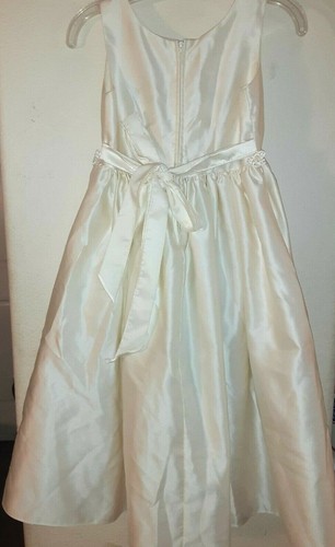 Girls Easter size 7 off white cream sleeveless baptism graduation party dress - Picture 5 of 7