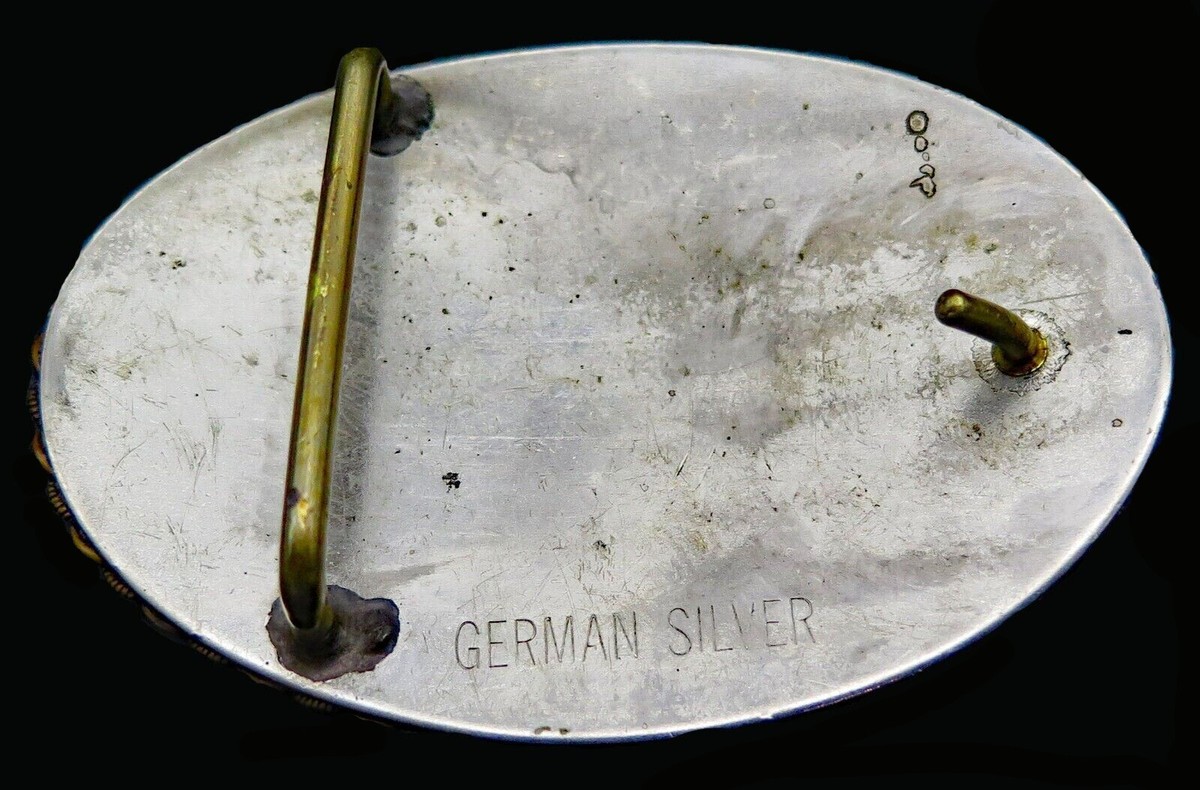 Vintage Nickel Silver Barrel Racing Trophy Award Style Belt Buckle Barrel Racing Trophy Buckle – Grady Ervin main image 2