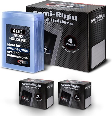 BCW Semi Rigid Card Holder - 400 ct Trading Card Sleeves -PSA Grading Submission