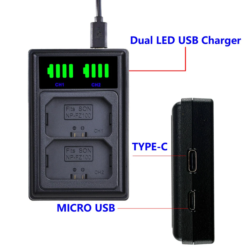 Battery Charger for Canon LC-E6 LC-E6E LP-E6 LP-E6N EOS 7D 60D 6D 70D 5D2 5D3 5D - Image 2 of 4