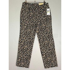 NWT Michael Kors, Selma Straight Ankle Leopard print jeans, women's 4