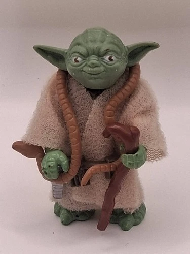 Star wars vintage kenner action figure yoda with brown snake with  cane