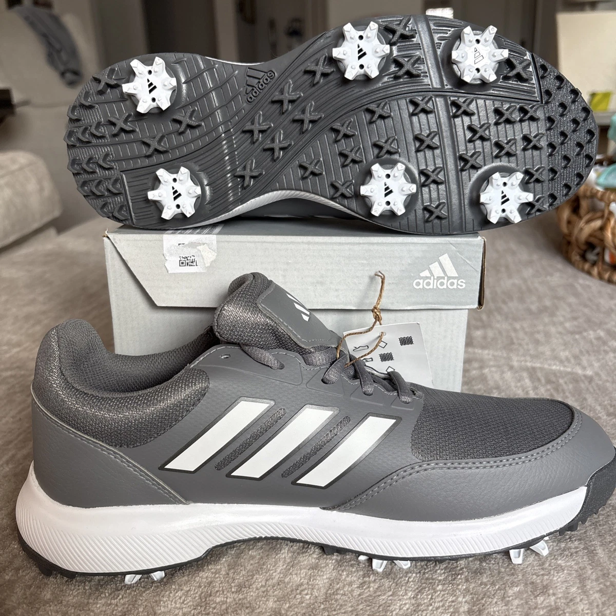 USED adidas Men\'s Tech Response 3.0 Golf Shoes, White/Grey Three, 8.5 Wide adidas Tech Response 3.0 Men main image 4