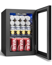 24 Cans Beverage Refrigerator Cooler - Mini Fridge with Glass Door, Soda Wine...