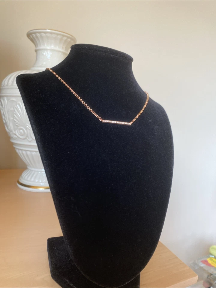 Gargantilla KATE SPADE NY Delicado Brillo Colgante Collar Chapado en Oro Rosa 16" Foto 4 de 4