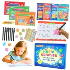 Magic Grooved Writing Practice for Kids Ages 3-8 – Reusable Handwriting 